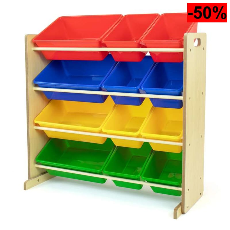 Organizador infantil de juguetes Humble Crew (12 cajas multicolor/madera) - oferta Amazon