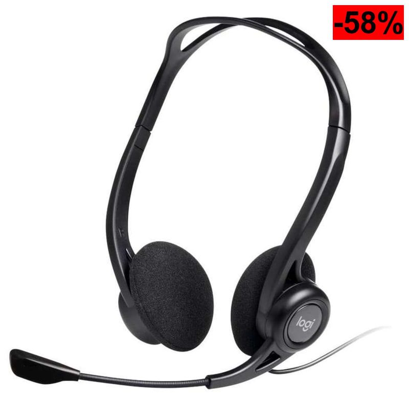 Logitech 960 Auriculares con Cable, Sonido Estéreo con Micrófono con Supresión de Ruido - oferta Amazon