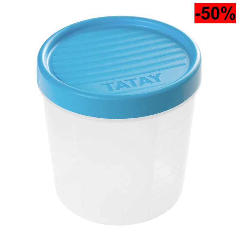 Tatay Tupper Hermético 1L Twist | Tapa de Rosca | Apto Microondas, Lavavajillas, Nevera, Congelador | Libre de BPA | Azul o blanco - oferta Amazon