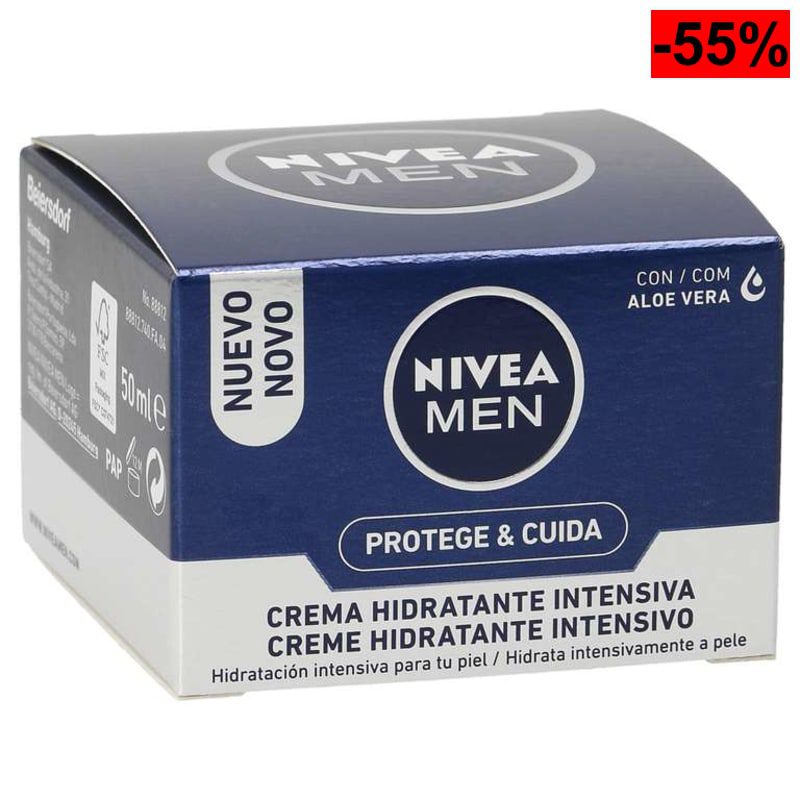 2 unidades NIVEA MEN Protege & Cuida Crema Hidratante - oferta Amazon