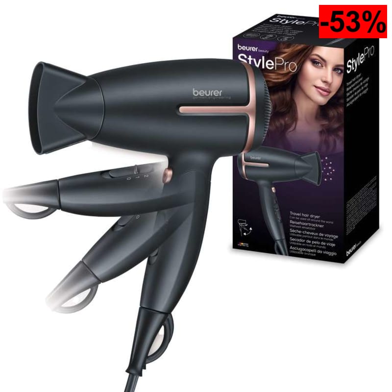 HC 25 de Beurer secador de viaje plegable con función de iones, potente secador de pelo, para un - oferta Amazon