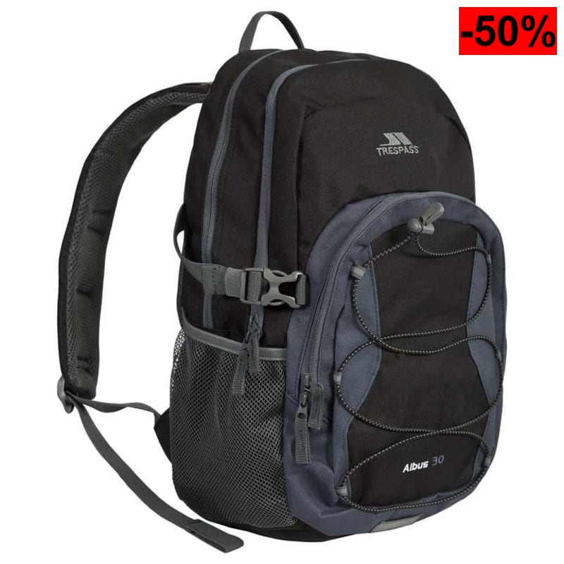 Mochila Técnica Trespass Albus 30L (Unisex, Multi-compartimento, Tejido de Alta Resistencia, Color Gris Ash) - oferta Amazon