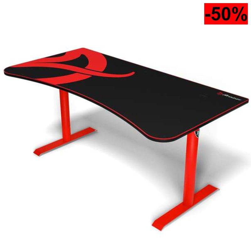 Arozzi Arena Gaming Desk Large - Red, Mesa Gaming roja con Alfombrilla Full Surface, Escritorio Gamer 160x82 cm con gestión de Cables - oferta Amazon
