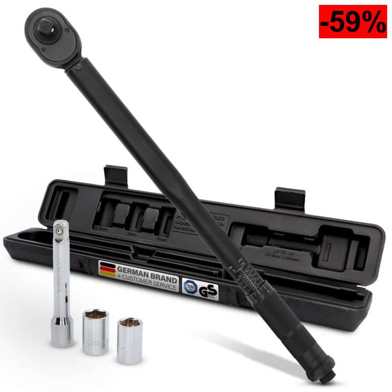 Llave Dinamométrica Cartrend 1/2" (40-210 Nm, Acero Cromo-Vanadio, Vasos 17/19mm) - oferta Amazon