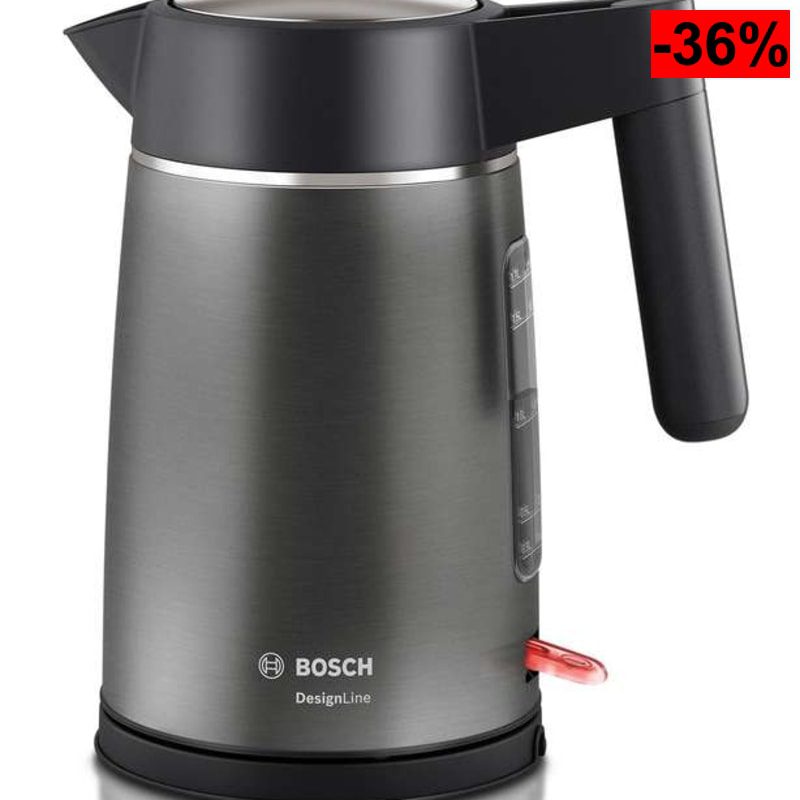 Bosch DesignLine - Hervidor de agua (1,7 l) Parte frontal cepillada. antracita - oferta Amazon
