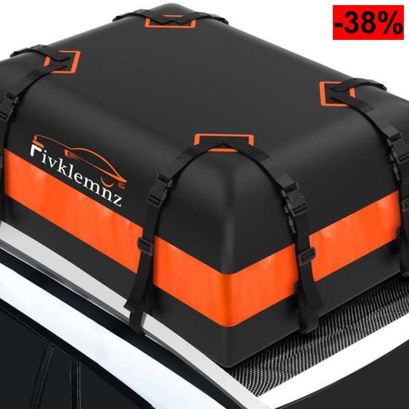Baúl de Techo para Coche, Resistente al Agua para Todos los techos de vehículos con/sin portaequipajes, Incluye cubrecolchón Antideslizante - oferta Amazon