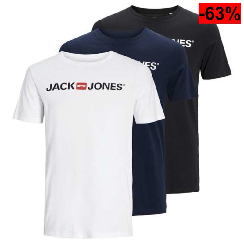 Pack 3 camisetas Jack&Jones (4,33€ la unidad) - oferta Amazon