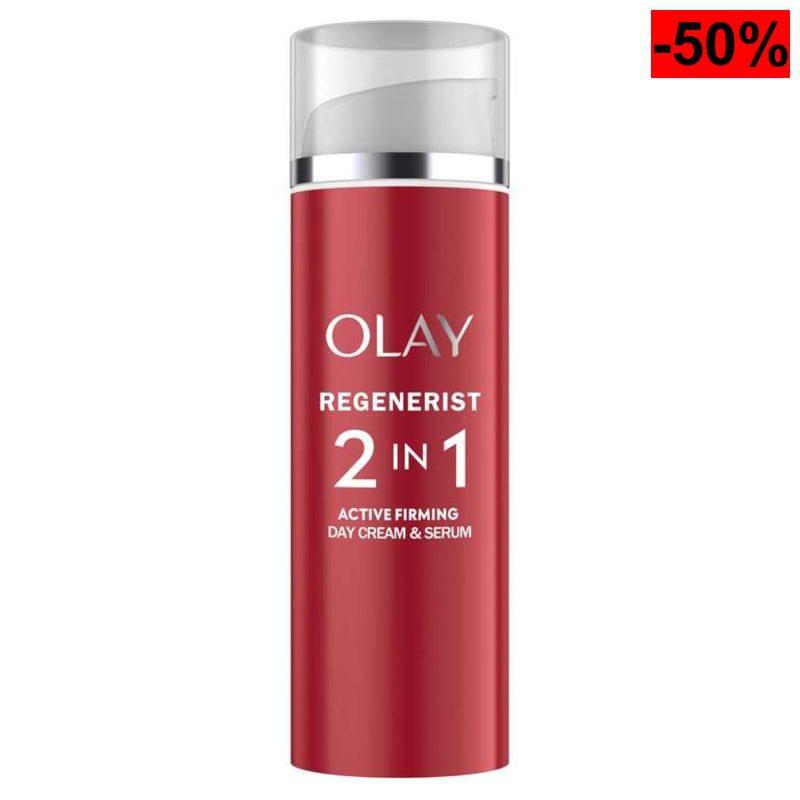 Olay Regenerist Crema Facial de Día y Sérum. Hidratante 2 en 1 Antiarrugas y Reafirmante con Niacinamida Antienvejecimiento y Péptidos. - oferta Amazon