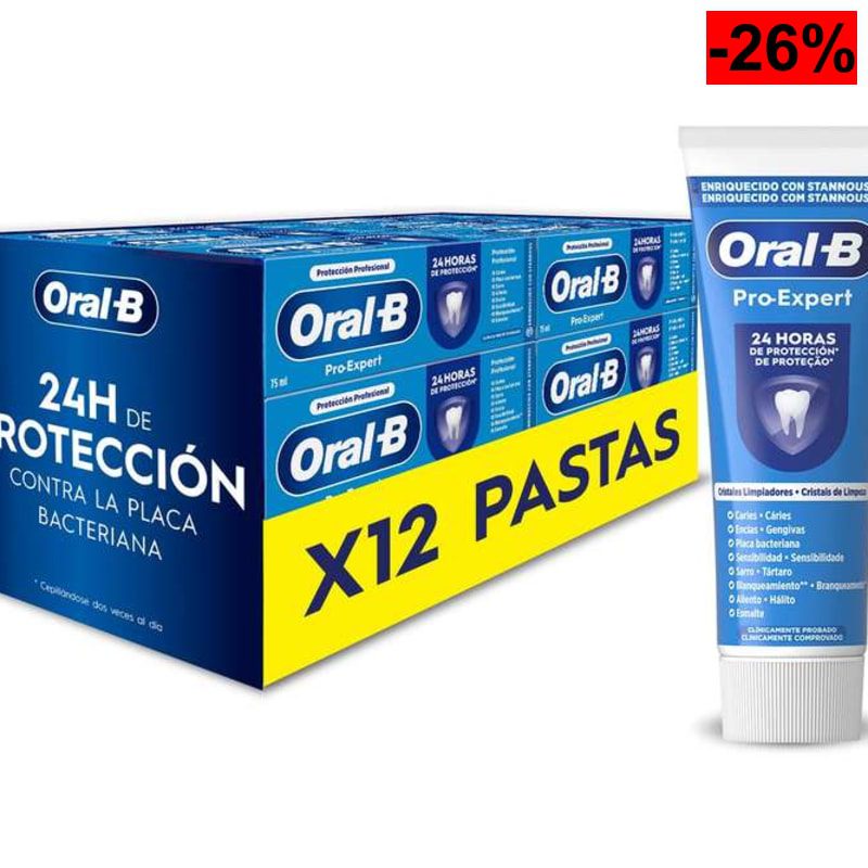 Oral-B Pro-Expert Protección Profesional Pasta Dentífrica, pack 12x75 ml, 75 ml (Paquete de 12) - oferta Amazon