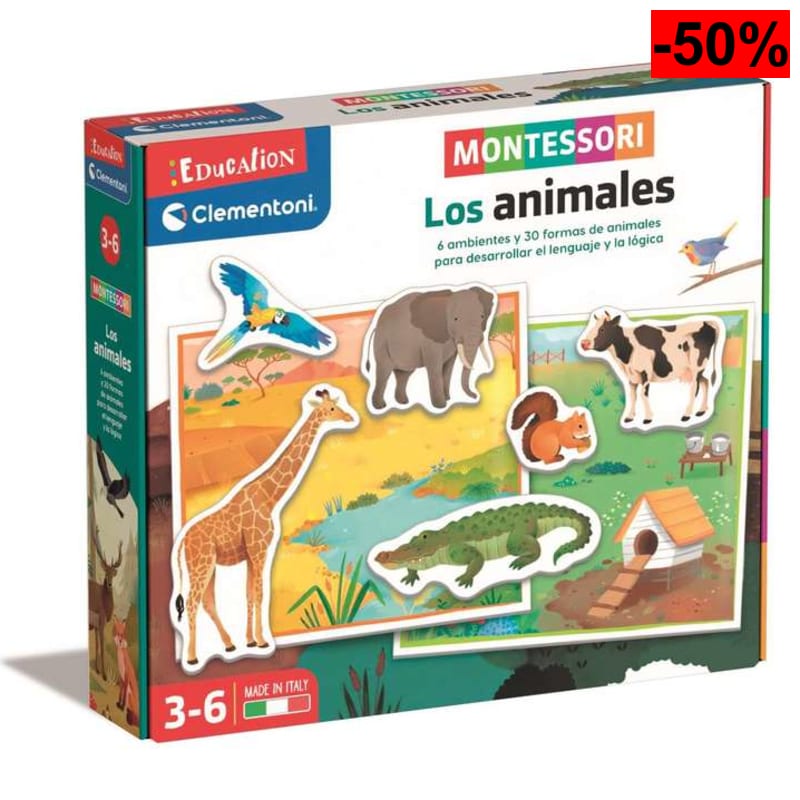Clementoni - Juego Educativo Montessori Animales, para Niños 3-6 Años, - oferta Amazon