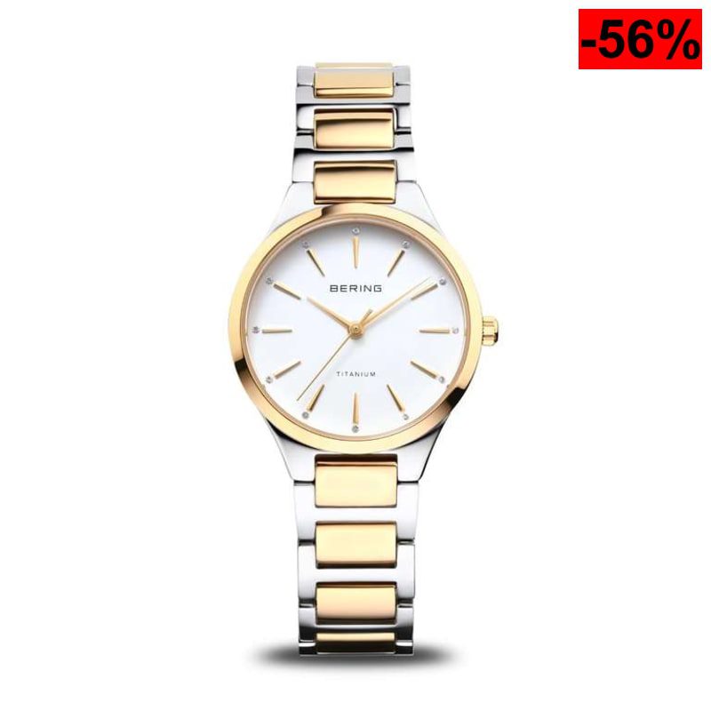 BERING 15630 Reloj Cuarzo para Mujer,Caja Titanio de 30 mm y Esfera,Brazalete de Titanio,Detalles de Titanio y Resistencia al Agua de 10 ATM - oferta Amazon