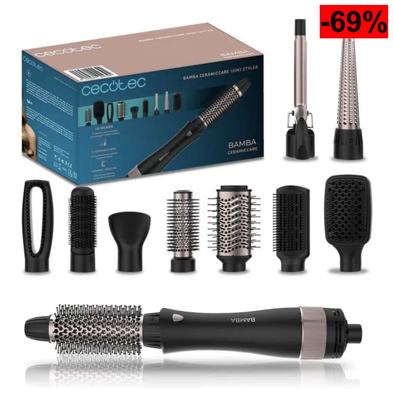 Cecotec Bamba CeramicCare 10in1 Styler - Cepillo de Aire Moldeador 1000 W (Reacondicionado - Como Nuevo) - oferta Amazon
