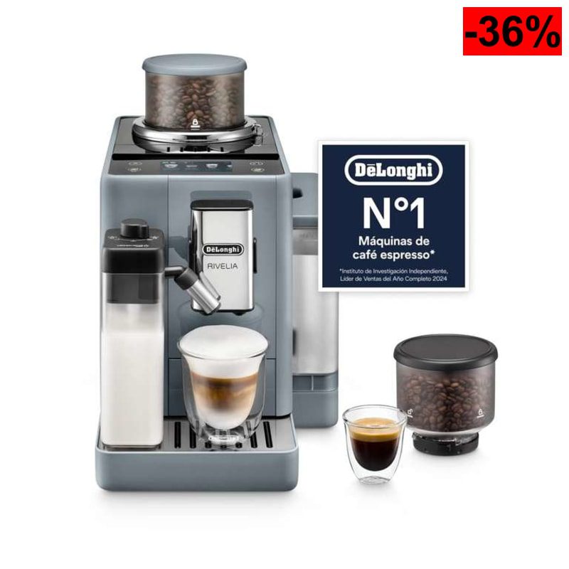 De’Longhi Rivelia – Cafetera Superautomática, LatteCrema Jarra de leche automática, 16 Bebidas One-Touch - oferta Amazon