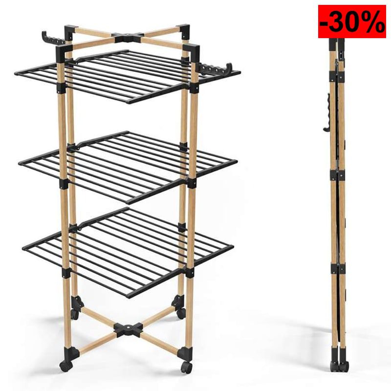 Tendedero de Torre Vertical VOUNOT (25m de tendido, Plegable, Ruedas) - oferta Amazon