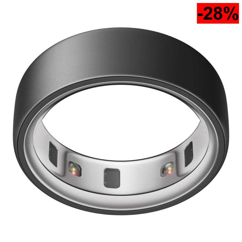 Anillo Inteligente OURA Ring 4 - Talla 8, 8 días de autonomía, Negro - oferta Amazon