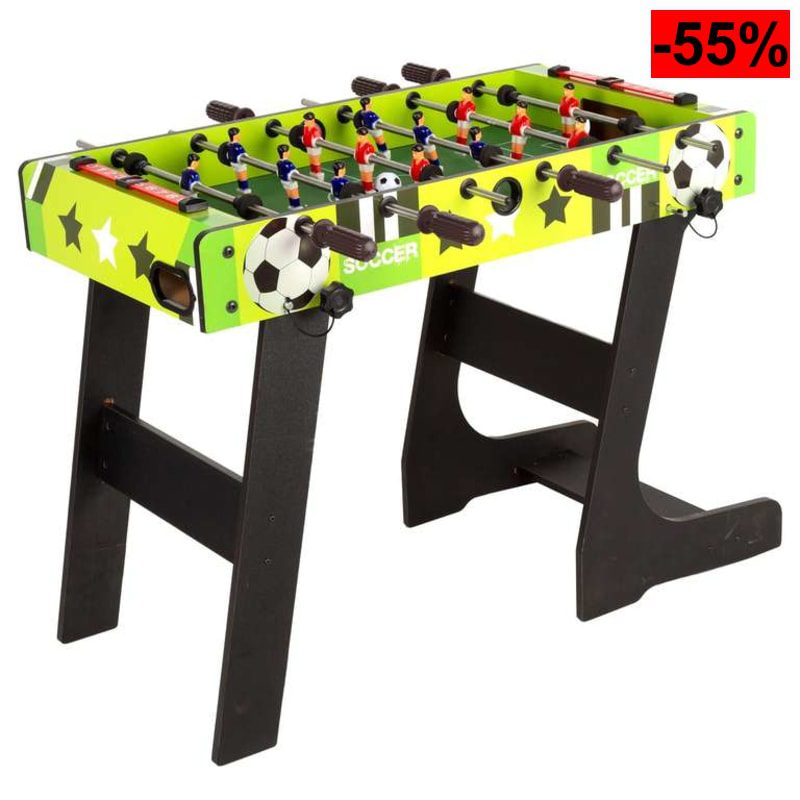 Futbolín Infantil Plegable, 1x42x63 cm, 2 Jugadores, Marcadores manuales, De Madera Resistente - oferta Amazon