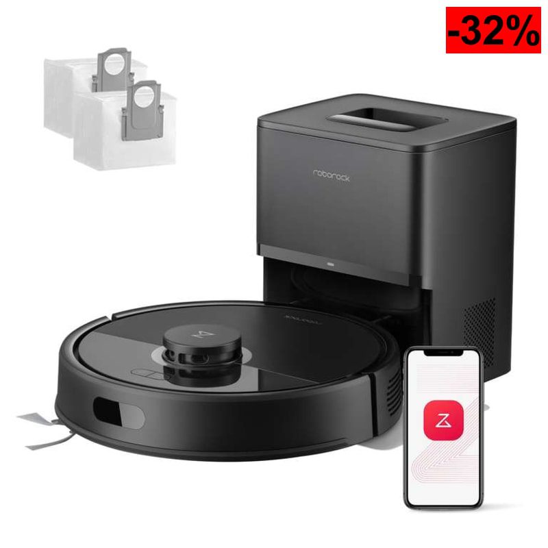 roborock Q7L5+ Set Robot Aspirador y Fregador de 8000 Pa, 7 Weeks Autovaciado, Sistema Doble Antienredos, Navegación PreciSense LiDAR - oferta Amazon