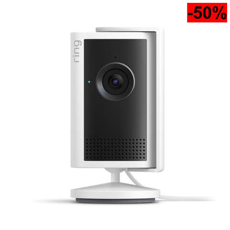 Ring Cámara interior Plus (Indoor Camera Plus, última generación) | Cámara de seguridad, enchufe | Retinal 2K, cubierta manual del objetivo - oferta Amazon