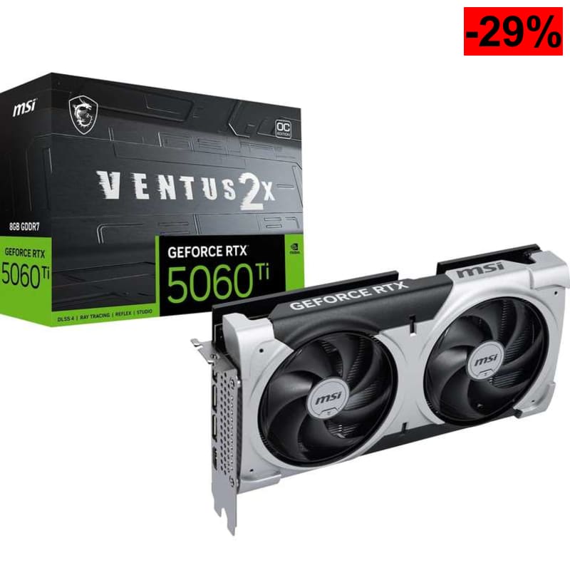 MSI GeForce RTX 5060 Ti 8G Ventus 2X [+25€ saldo Steam] - oferta Amazon
