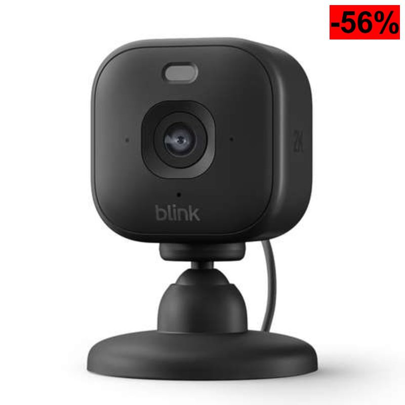 Cámara Mini 2K+ Blink | Cámara de seguridad doméstica con enchufe, resolución de vídeo 2K, zoom 4 aumentos, visión nocturna en color - oferta Amazon