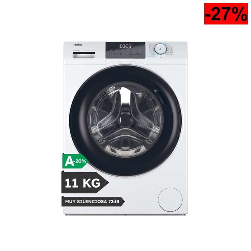 Haier I-Pro Series 1 HW110-BP14929A-S Lavadora Carga Frontal 11KG, Antibacterias,Inverter,1400 RPM, [Clase de eficiencia energética A] - oferta Amazon
