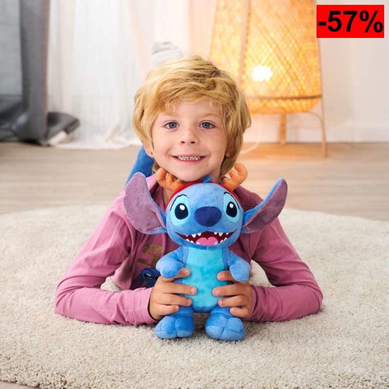 Peluche de Stitch con Cuernos de Reno. Suave y Tierno. Edición Especial de Navidad con Licencia Oficial Disney - 25 cm - oferta Amazon