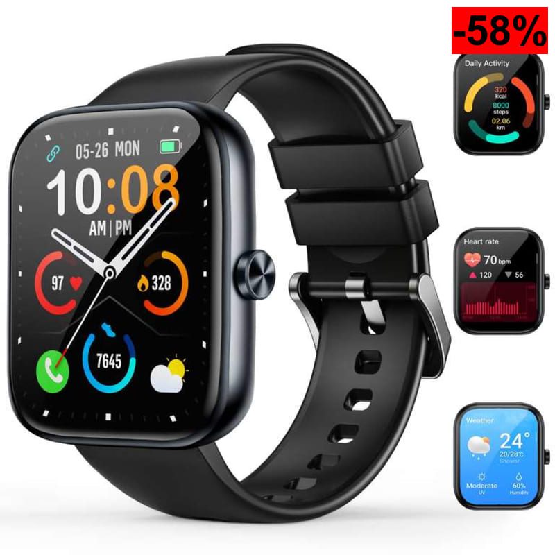 Reloj Inteligente, 1.83" HD Smartwatch con Llamadas Bluetooth, 112+ Modos Deportes, con Podómetro/Pulsómetro/SpO2/Monitor de Sueño - oferta Amazon