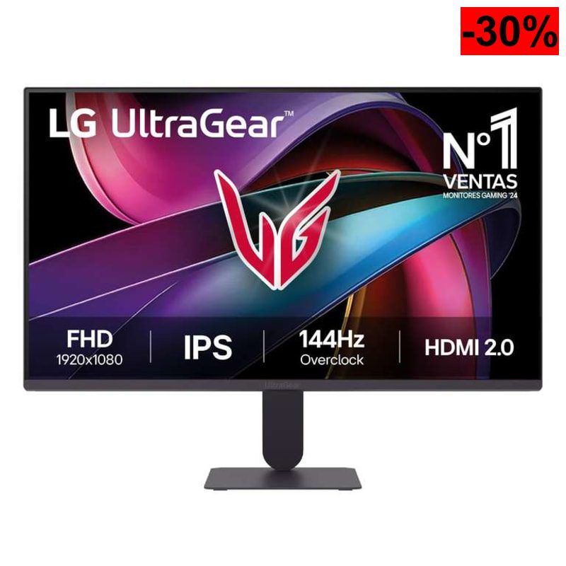 LG Monitor Gaming Ultragear 23,8", IPS Full HD, 144Hz, 1ms, HDR10, Negro - oferta Amazon