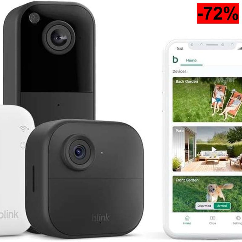 Nueva Blink Outdoor 4 + videotimbre Blink (negro): cámara de seguridad HD sin cables - oferta Amazon