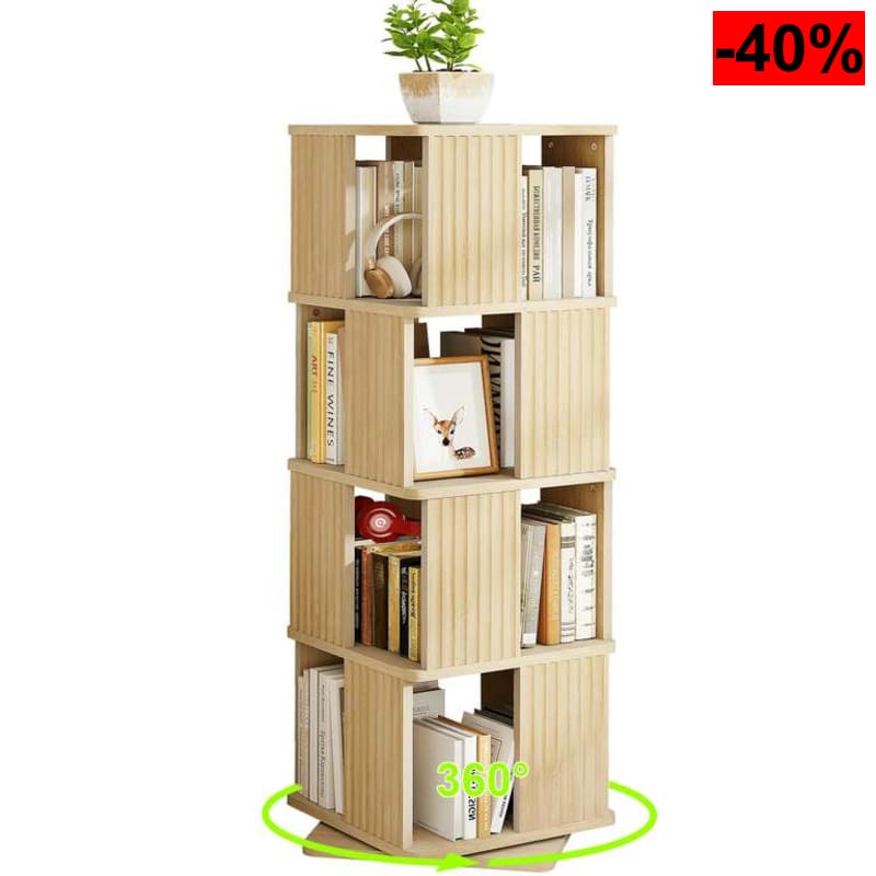 Estantería giratoria de 4 Niveles, 129,3 cm de Alto, con Giro de 360°, para Esquina, 45 x 45 x 129,3 cm (Roble Claro o Blanco) - oferta Amazon