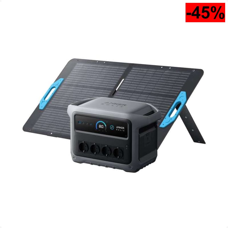 Anker SOLIX C1000 Gen 2 estación de energía portátil con panel solar de 100 W, generador solar de 2 000 W (pico de 3 000 W), - oferta Amazon