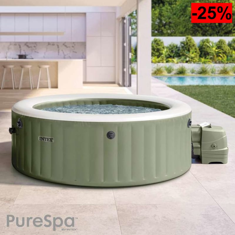 Intex SPA Hinchable Circular Verde Oliva 6 Personas, Ø216x71, Calentador 2.200W, 140 Salidas Aire. - oferta Amazon
