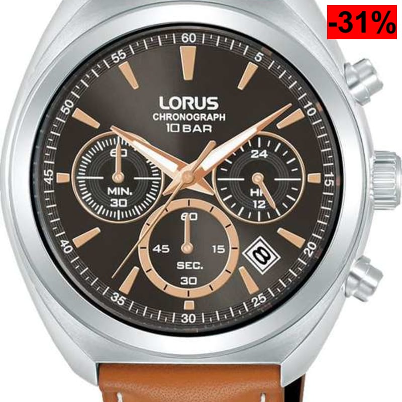 LORUS Reloj de Cuarzo de Acero Inoxidable con Correa de Cuero - oferta Amazon