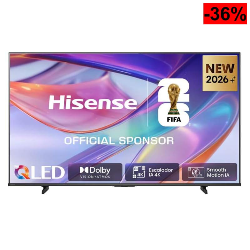 Televisión Smart TV Hisense 50E7S de 50" (Hi-QLED 4K, Dolby Vision IQ & Atmos, Escalador por IA, HDR10+ Adaptive, Modo Juego Plus) - oferta Amazon