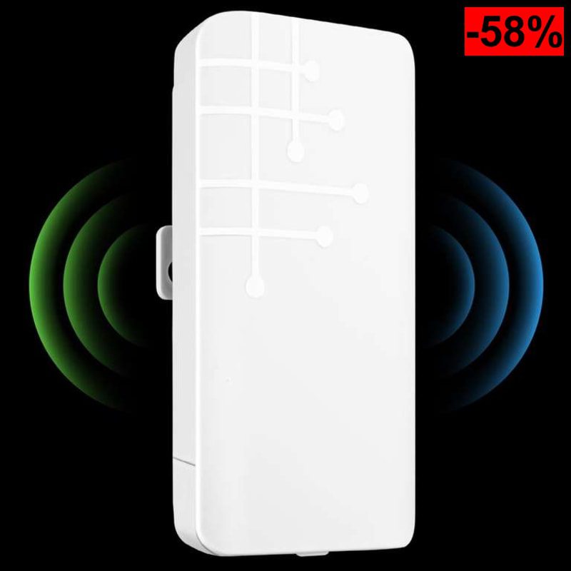 Repetidor WiFi Exterior, 300M Amplificador WiFi para Exteriores,Resistente IP65, WiFi con Conexión LAN, 12 dBi Antena Oculta Integrada, - oferta Amazon