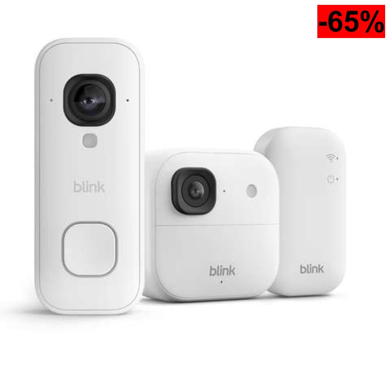 Pack Seguridad Blink 2K+ (Cámara Exterior + Videotimbre Cableado + Sync Module) - oferta Amazon