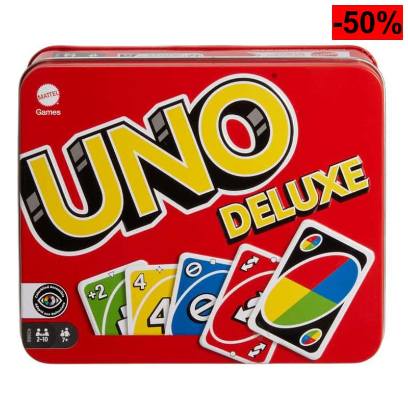 Mattel Games UNO Deluxe, Juego de Cartas, 7+ años, 2-10 - oferta Amazon