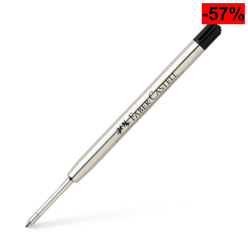 Faber-Castell - Cartucho de tinta de recambio para bolígrafo (punta media), color negro - oferta Amazon