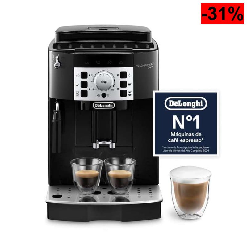 Cafetera Superautomática De'Longhi Magnifica S (espumador de leche manual, panel intuitivo y sistema de autolimpieza) - oferta Amazon