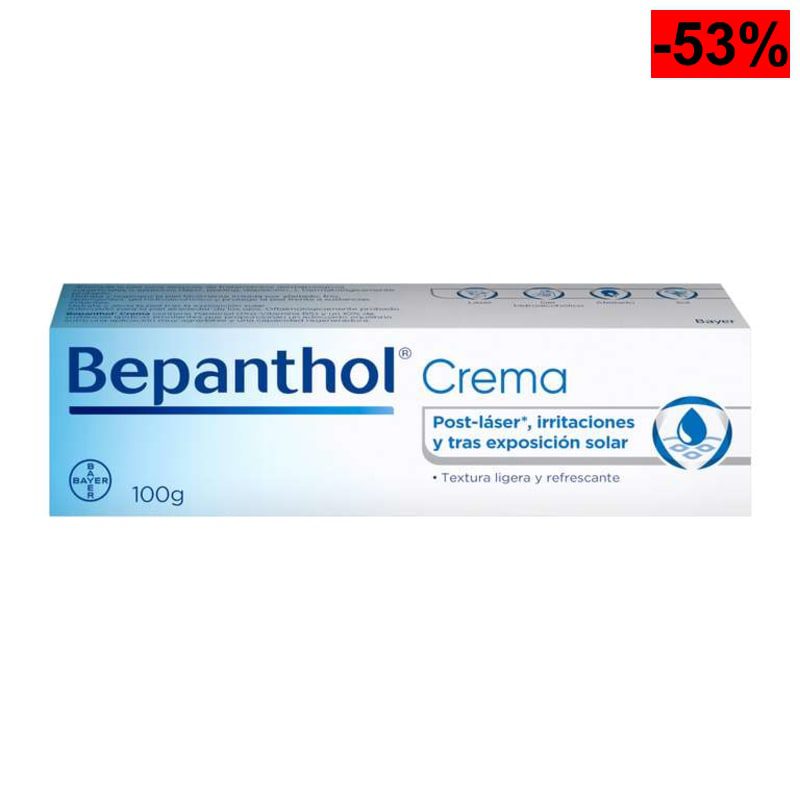 Bepanthol Crema Hidratante, Protege y Regenera la Piel Seca e Irritada, incluso Tras Tratamientos Estéticos y Exposición Solar, 100 g - oferta Amazon