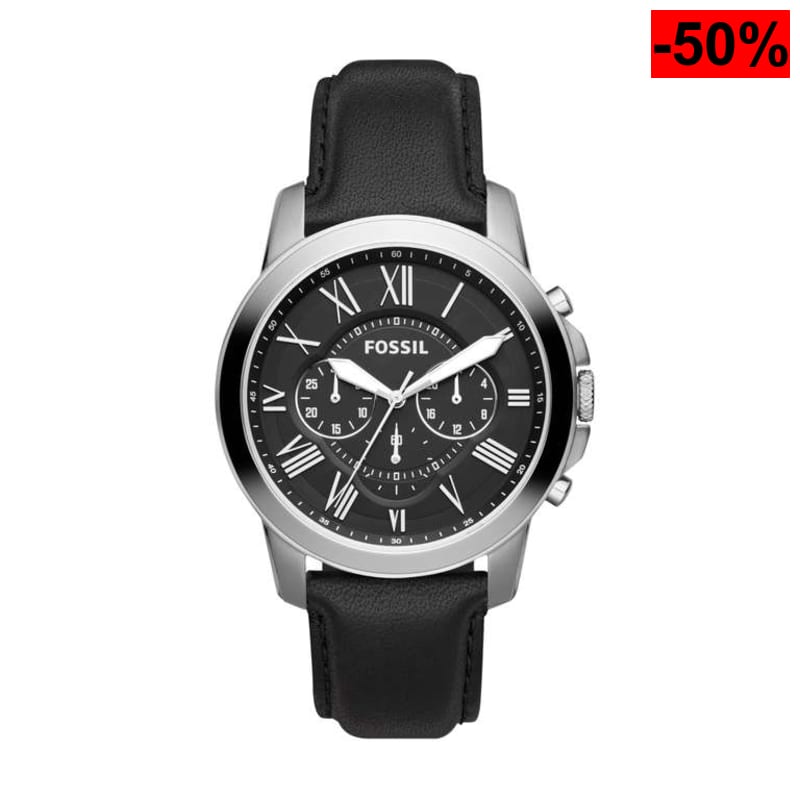 Fossil Grant Reloj para Hombre, Movimiento cronógrafo de Cuarzo con Correa de Piel y Acero Inoxidable - oferta Amazon