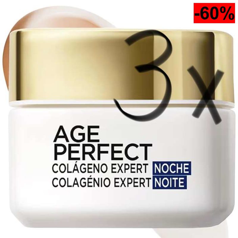 3 x L'Oreal Paris Dermo Expertise Age Perfect Crema de Noche, Pieles Maduras, 50 ml - oferta Amazon