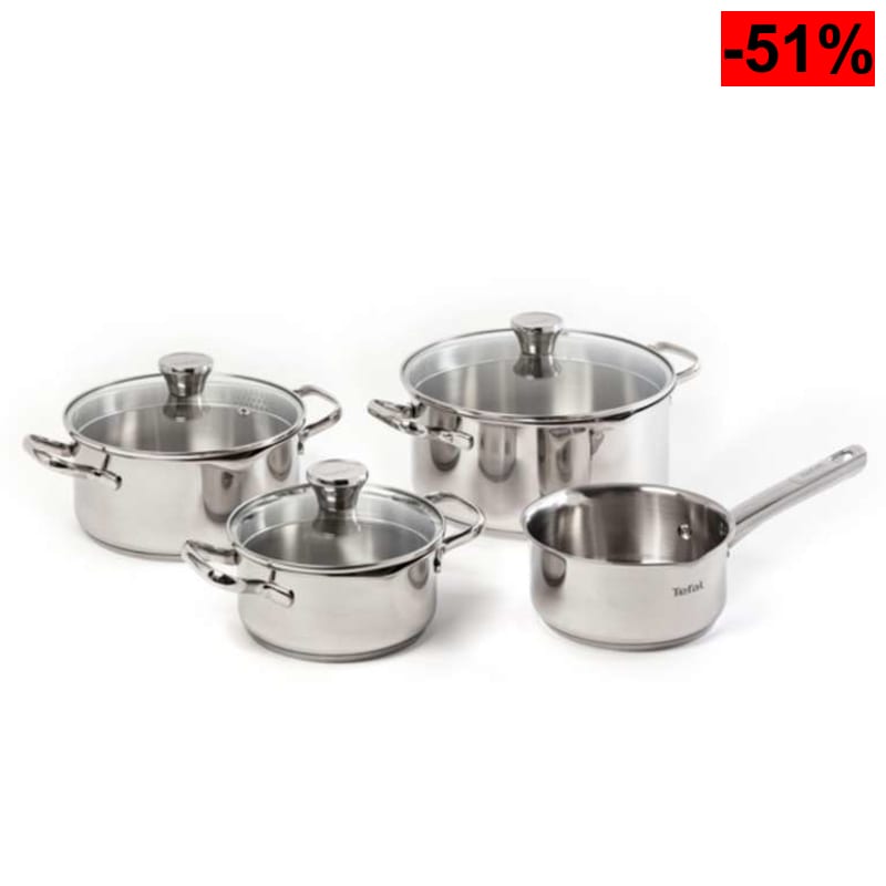 Tefal Duetto - Juego de 3 Ollas 16/20/24 cm + Cazo 16 cm + 3 Tapas - oferta Amazon