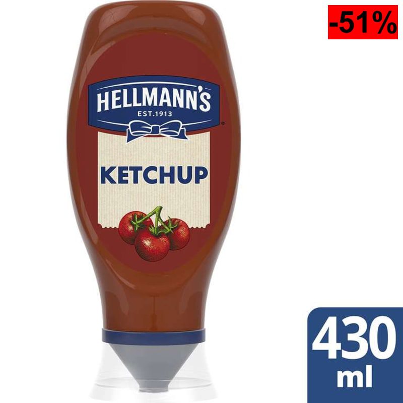 Hellmann's Salsa Kétchup Bocabajo 100% Ingredientes Naturales 468 g - oferta Amazon