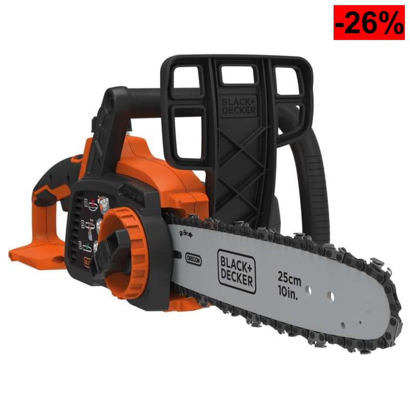 BLACK+DECKER GKC1825LB-XJ - Motosierra sin cable 18V, Longitud de la barra 25 cm, Depósito de 55 ml, Lubricación semiautomática - oferta Amazon