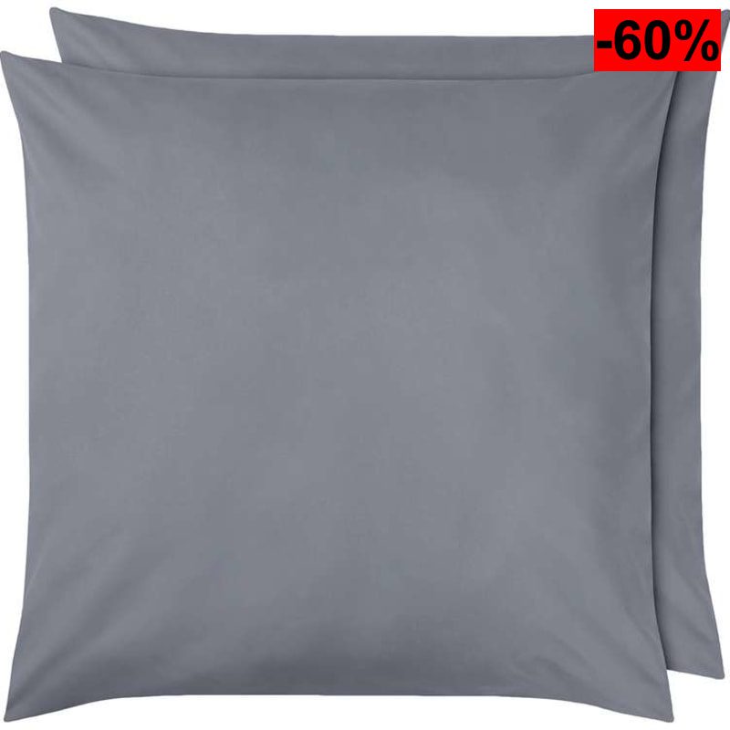 Amazon Basics - Funda de Almohada de Microfibra, 2 Unidades, 80 x 80 cm - Gris Oscuro - oferta Amazon