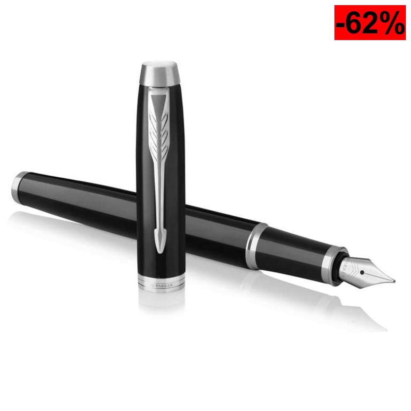 Parker IM pluma estilográfica lacada en negro con adorno cromado - oferta Amazon