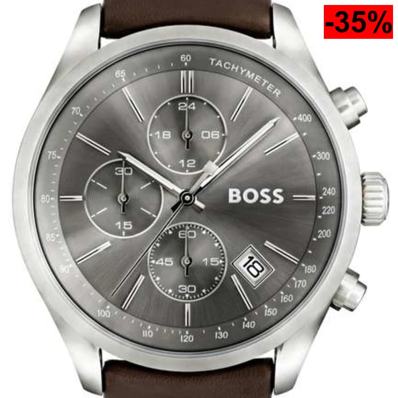 BOSS Reloj Cronógrafo de Cuarzo para Hombre Colleción Grand Prix con Correa en Piel - oferta Amazon