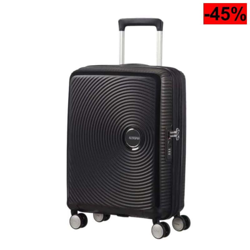 Maleta de Cabina Expandible American Tourister Soundbox Spinner S (55 cm, Negro Bass Black) - oferta Amazon