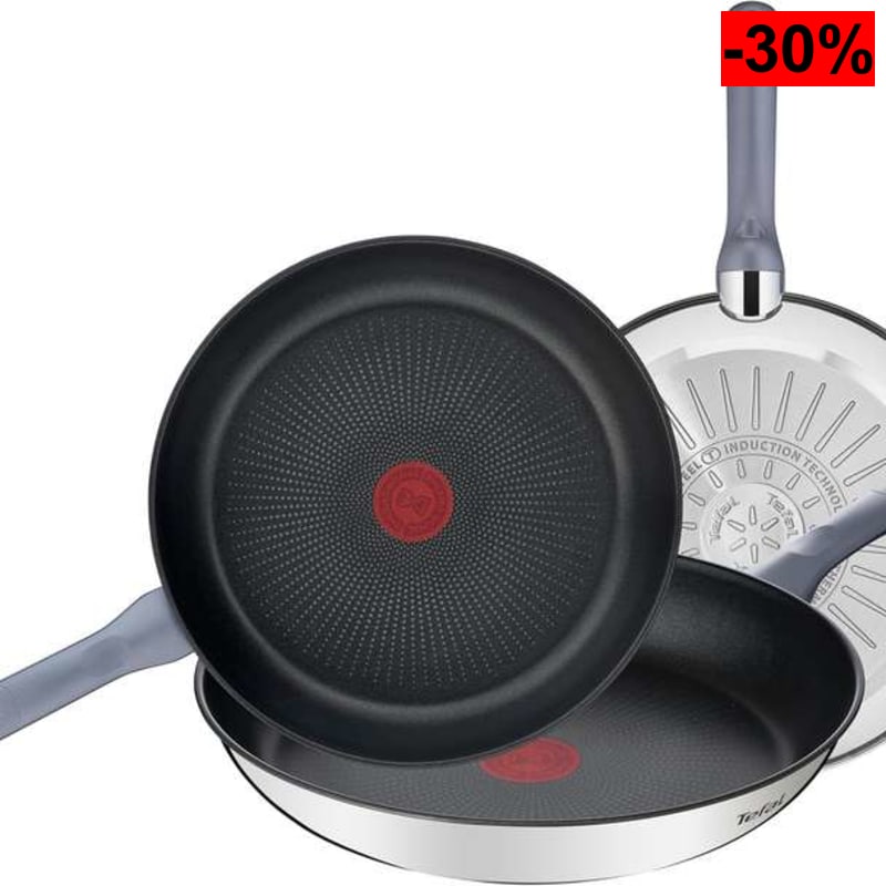 Tefal Daily Cook - Juego de Sartenes de 20/24/26 cm, Apto inducción, antiadherente, revestimiento titanio, - oferta Amazon